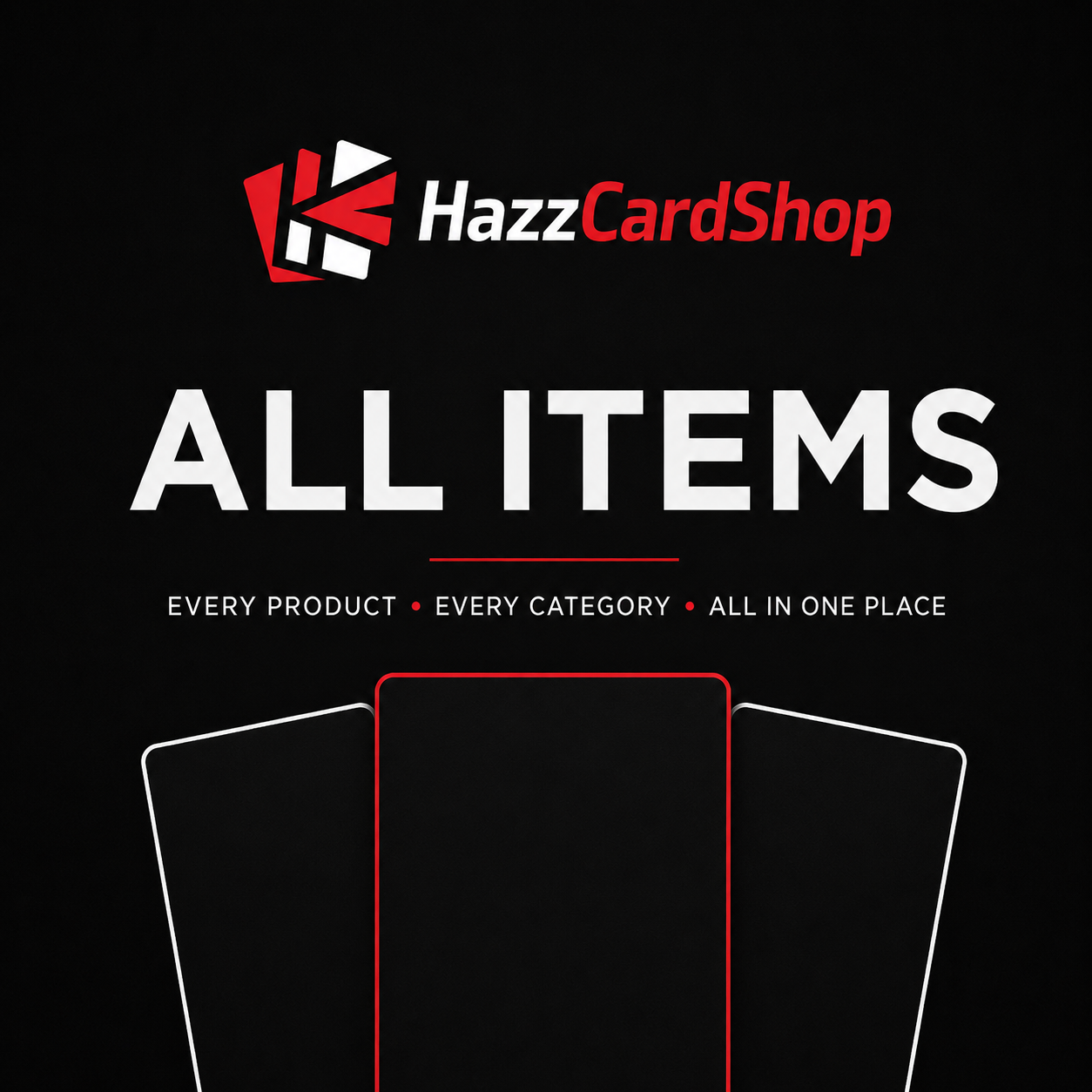 HazzCardShop All Items collection featuring every product, category and trading card item in one place