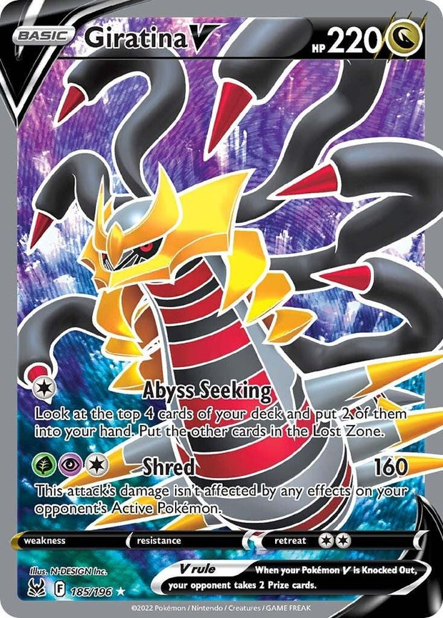 Giratina V 185/196 Full Art Lost Origin Pokémon Card
