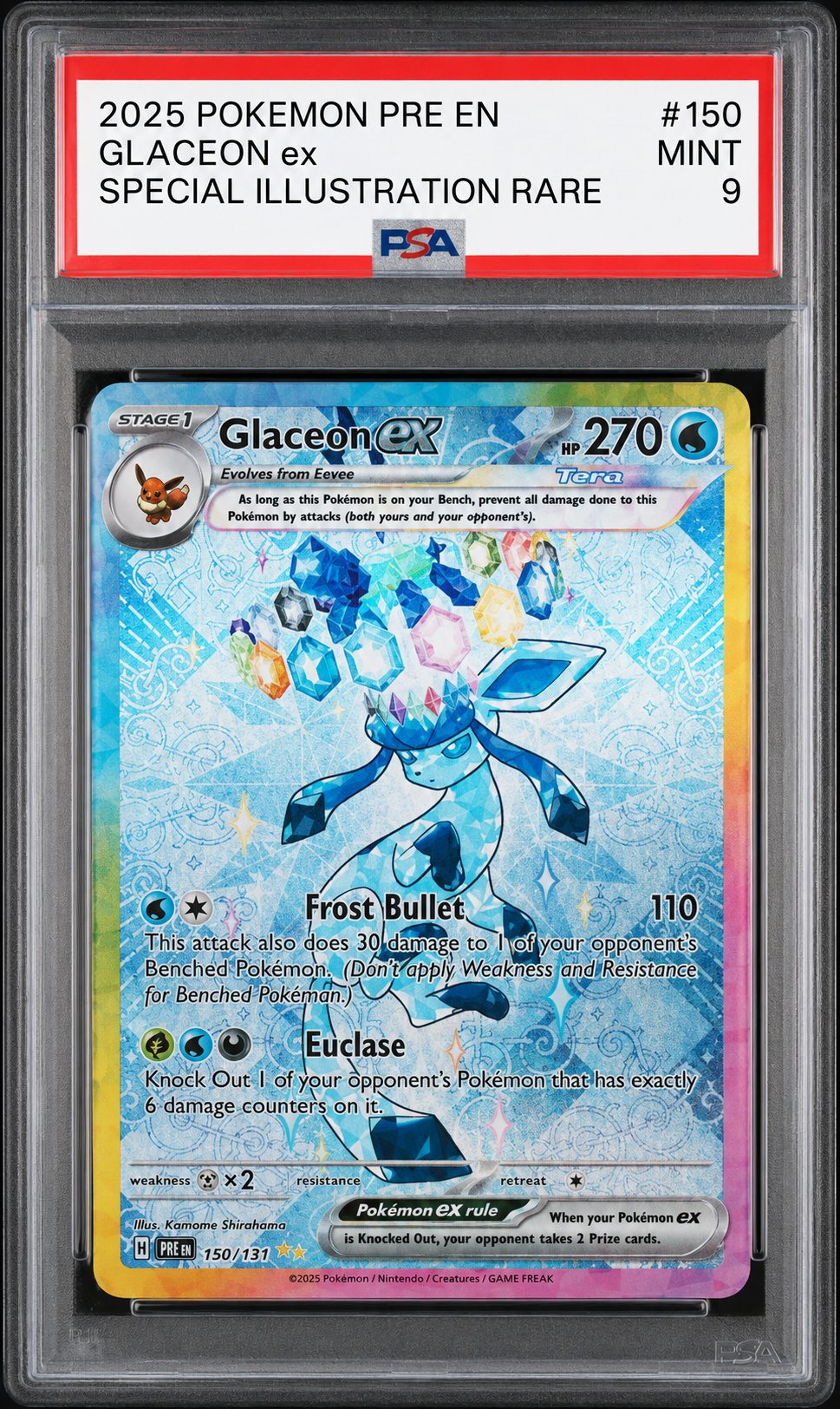 Glaceon ex - 150/131 - Special Illustration Rare - Prismatic Evolutions - PSA 9