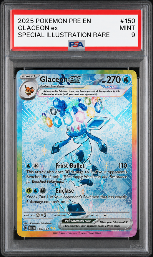 Glaceon ex - 150/131 - Special Illustration Rare - Prismatic Evolutions - PSA 9