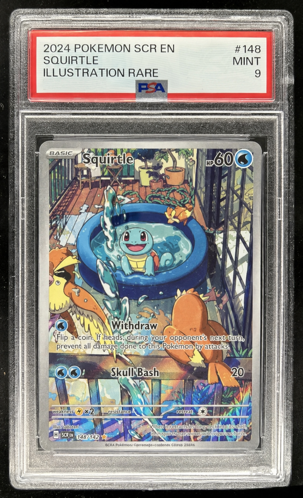Squirtle 148/142 – PSA 9 – Illustration Rare – Stellar Crown