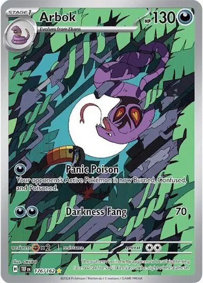 Arbok 176/162 IR Temporal Forces Pokémon Card