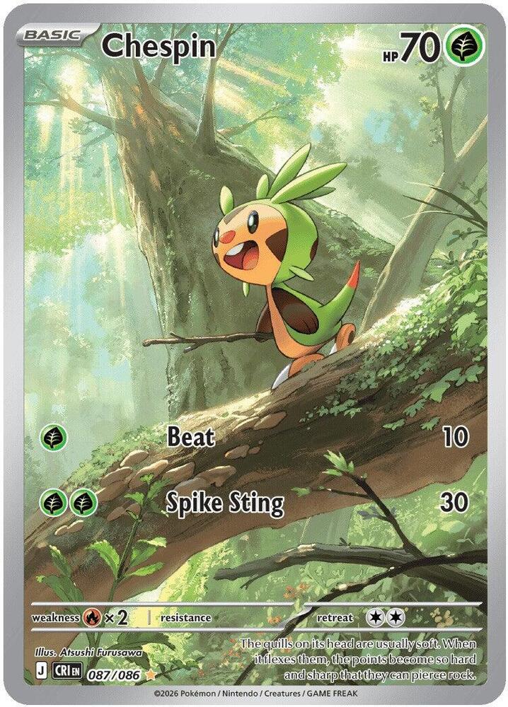 Chespin - 087/086 - Illustration Rare - Chaos Rising - HazzCardShop