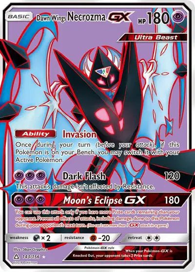 Dawn Wings Necrozma GX 143/156 Full Art Ultra Prism Pokémon Card