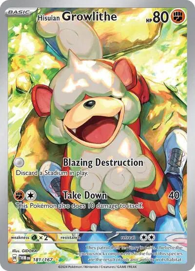 Hisuian Growlithe 181/167 IR Twilight Masquerade Pokémon Card