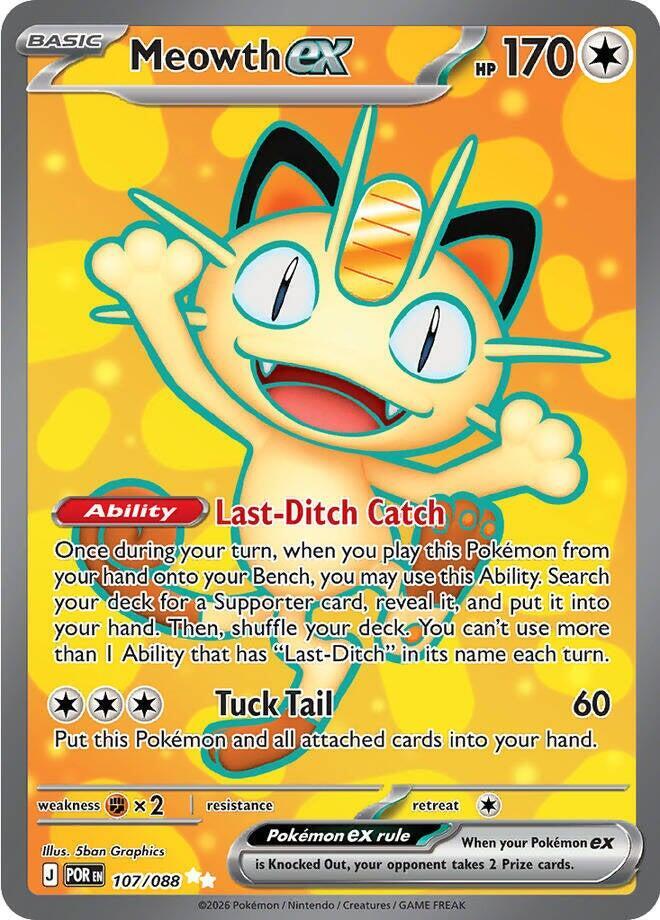 Meowth ex - 107/088 - Ultra Rare - Perfect Order - HazzCardShop