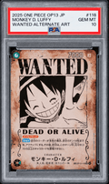 Monkey.D.Luffy OP13-118 – PSA 10 – Wanted Poster – Carrying on His Will - HazzCardShop