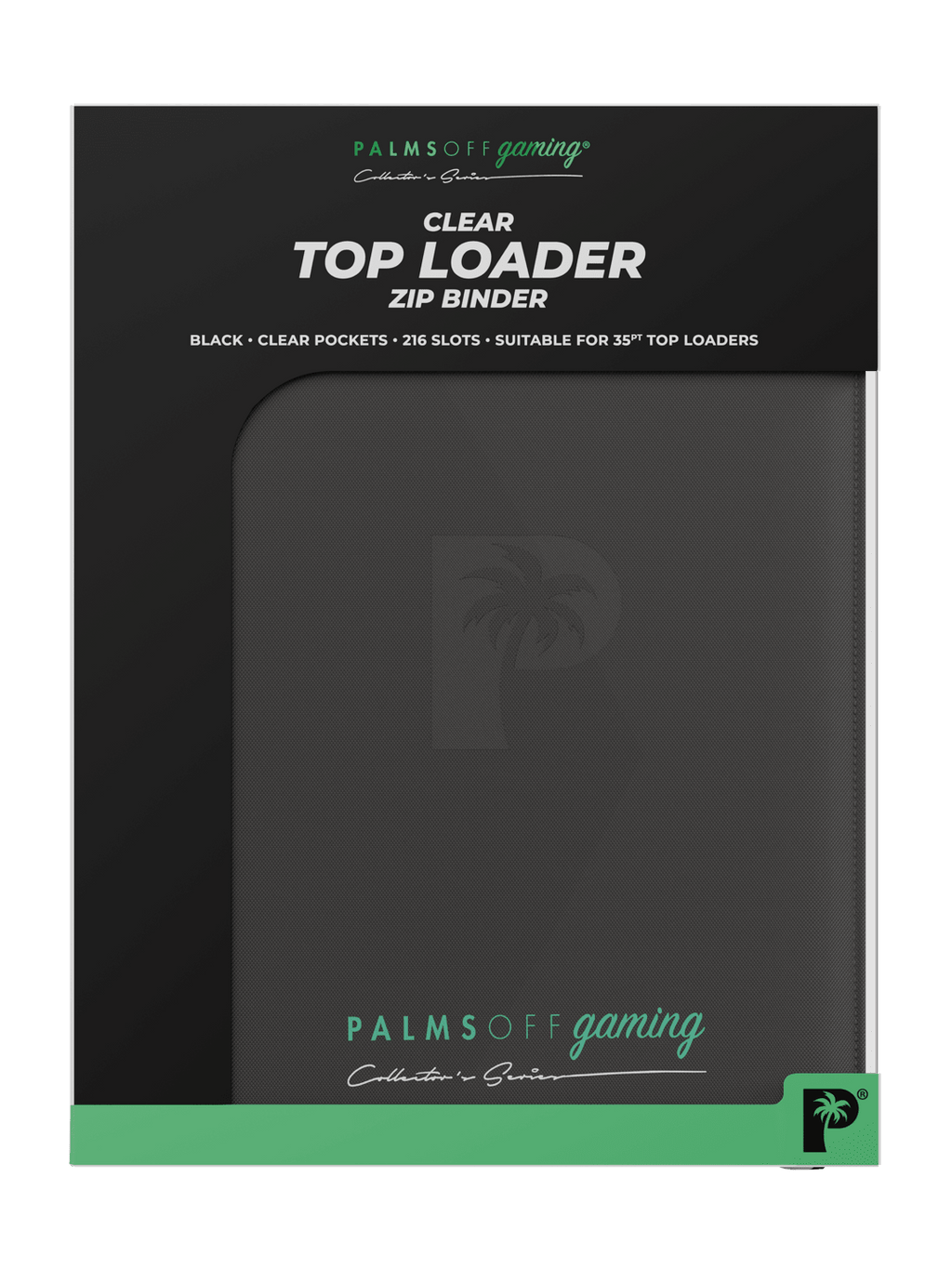 Palms Off Gaming Collector's Series 9 Pocket Top Loader Zip Binder - Black - HazzCardShop