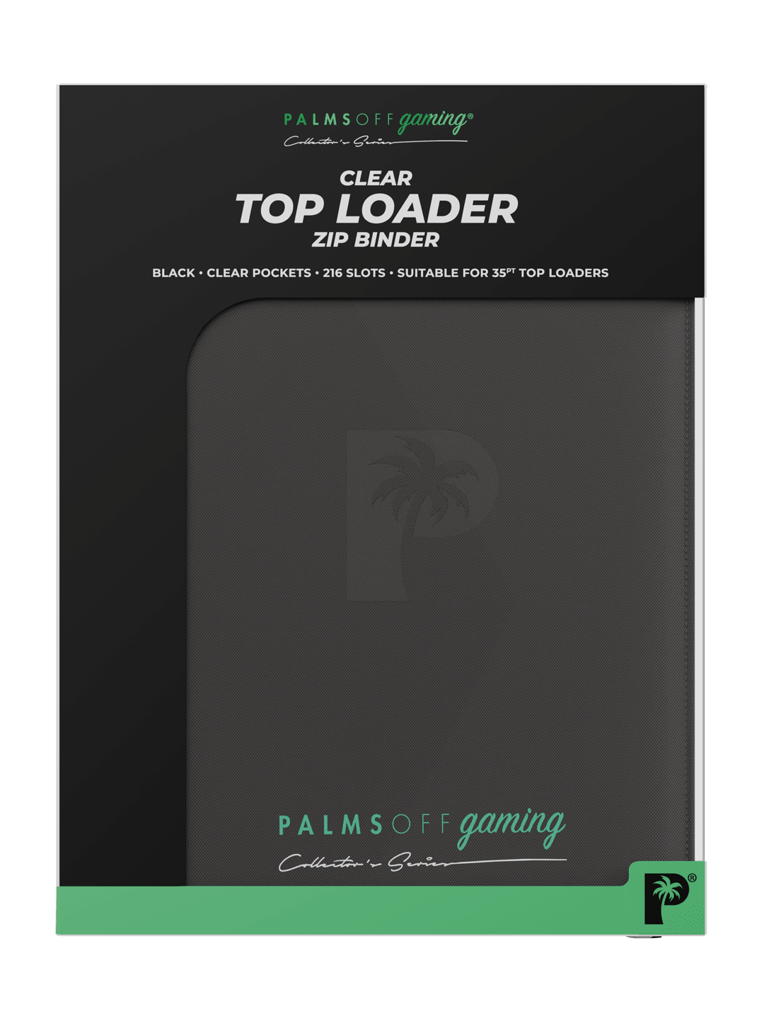 Palms Off Gaming Collector's Series 9 Pocket Top Loader Zip Binder - Black - HazzCardShop