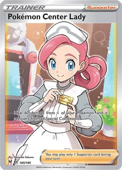 Pokémon Center Lady 185/185 Full Art Vivid Voltage Pokémon Card