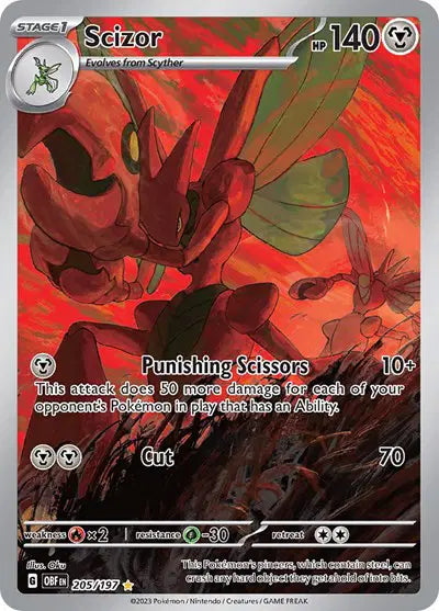 Scizor 205/197 Illustration Rare – Obsidian Flames Pokémon Single