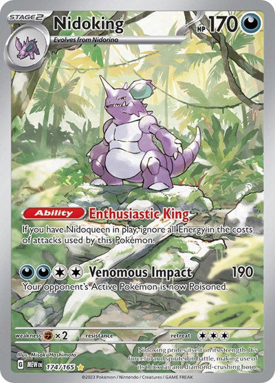 Nidoking 174/165 Illustration Rare – Scarlet & Violet 151 English Pokémon Card