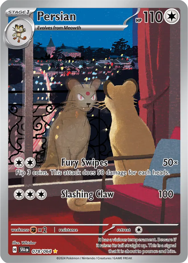 Persian 078/064 Illustration Rare Shrouded Fable ACE 10 graded Pokémon card