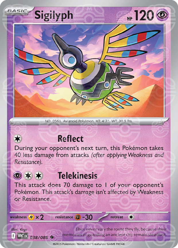 Sigilyph 038/086 – Master Ball – White Flare