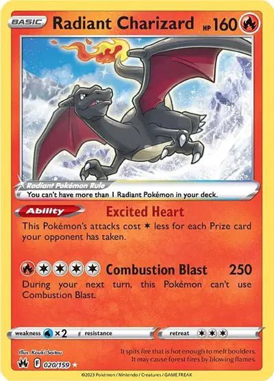 Radiant Charizard 020/159 Rare Crown Zenith Pokémon Card