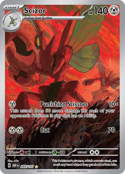 Scizor 205/197 Illustration Rare – Obsidian Flames Pokémon Single