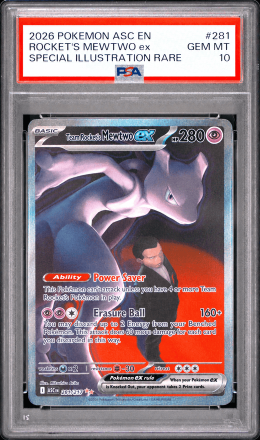 Team Rocket's Mewtwo ex 281/217 – PSA 10 – Special Illustration Rare – Ascended Heroes