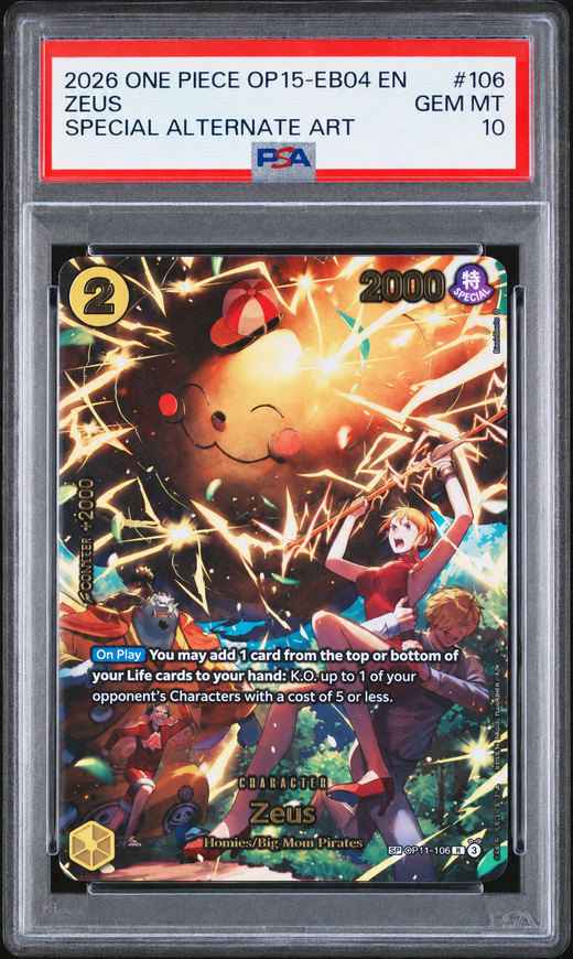 Zeus OP11-106 – PSA 10 – SP – Adventure on Kami's Island [OP15-EB04]